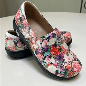 ALEGRIA  KEL-229 nursing comfort clogs Floral Slip-On Shoes sz 39